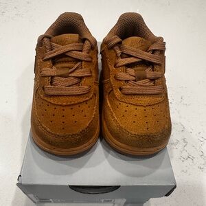 Nike Kids Air Force Ones Tan Sneakers